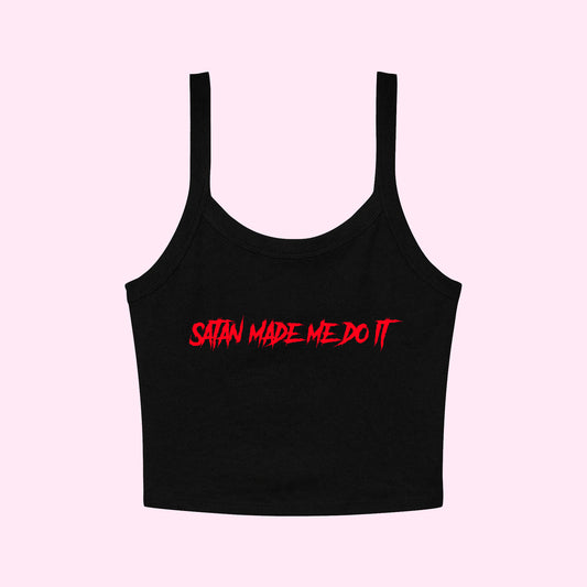 Satan Made Me Do It Cropped Tank Top