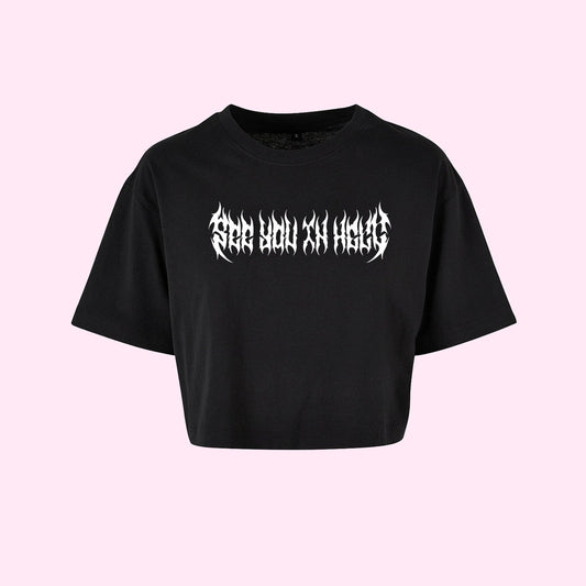 See You In Hell Metal Crop Top